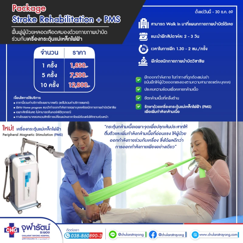 ฟื้นฟูผู้ป่วยหลอดเลือดสมองด้วยกายภาพบำบัด