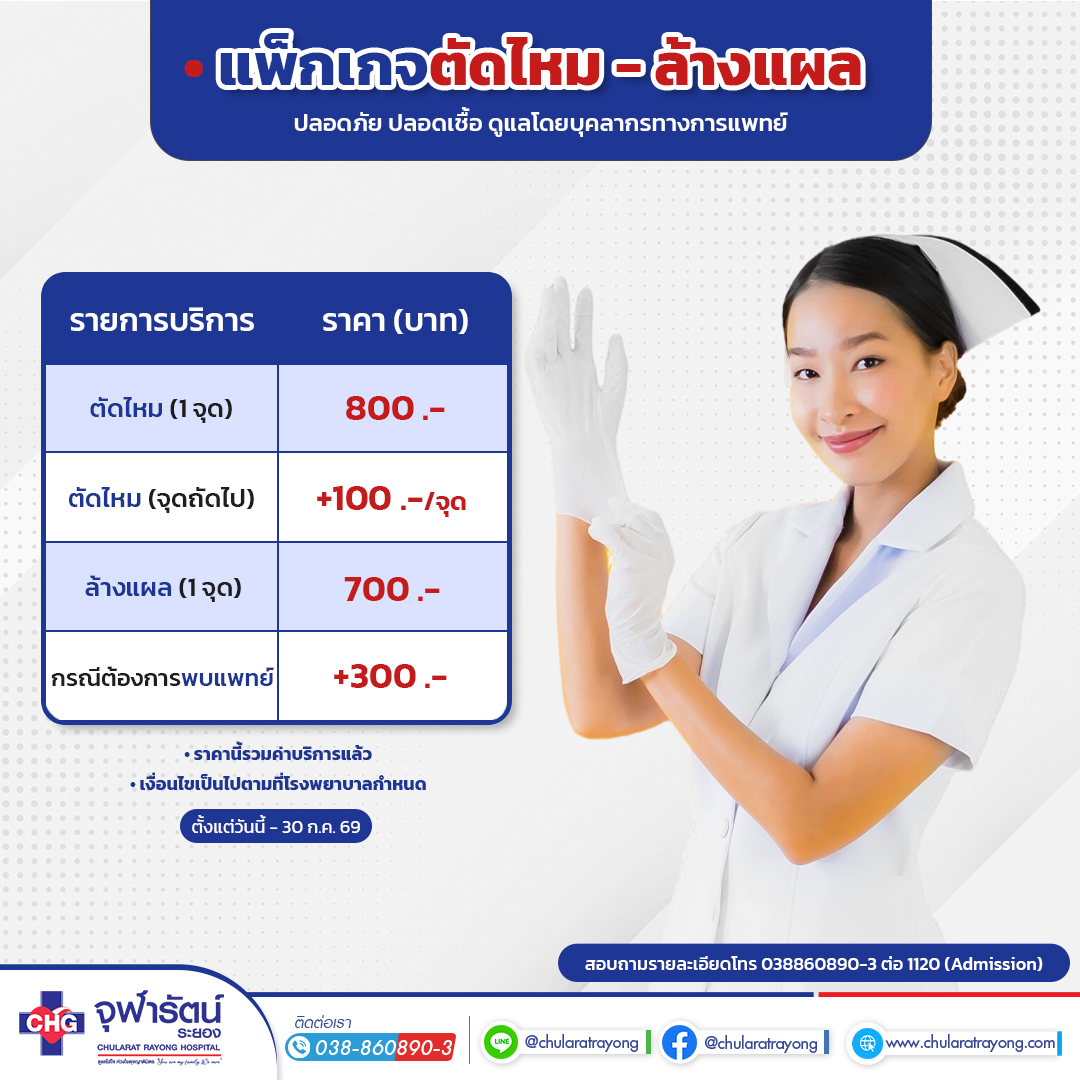 แพ็กเกจตัดไหม - ล้างแผล